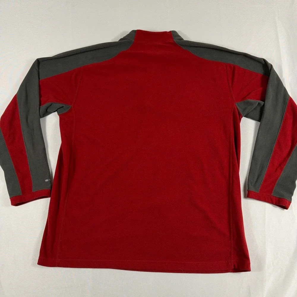 The North‎ Face Fleece Pullover TKA 100 Quarter Zip Red Gray Mens XXL